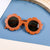 Cute Solid Color Round Frame Full Frame Kids Sunglasses