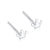 Cute Star Heart Shape Sterling Silver Plating Ear Studs 1 Pair