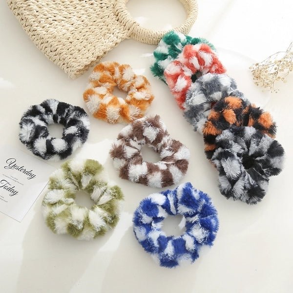 Cute Sweet Color Block Cloth Rib-knit Hair Tie