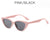 Cute Sweet Color Block Pc Cat Eye Clips Women's Sunglasses