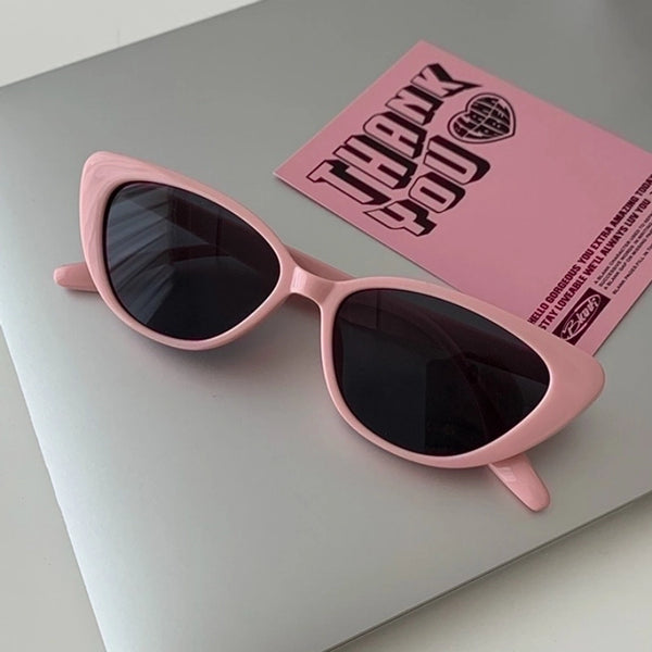 Cute Sweet Color Block Pc Cat Eye Clips Women's Sunglasses