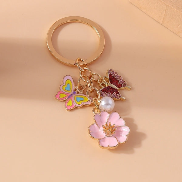 Cute Sweet Flower Butterfly Alloy Keychain