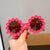 Cute Sweet Flower Pc Round Frame Full Frame Kids Sunglasses