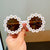 Cute Sweet Flower Pc Round Frame Full Frame Kids Sunglasses