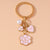 Cute Sweet Heart Shape Flower Alloy Resin Keychain