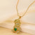 Cute Sweet Little Bear Copper Gold Plated Zircon Pendant Necklace In Bulk