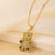 Cute Sweet Little Bear Copper Gold Plated Zircon Pendant Necklace In Bulk