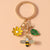 Cute Sweet Pastoral Leaf Sunflower Bee Alloy Keychain