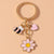 Cute Sweet Pastoral Leaf Sunflower Bee Alloy Keychain