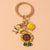 Cute Sweet Pastoral Leaf Sunflower Bee Alloy Keychain