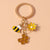 Cute Sweet Pastoral Leaf Sunflower Bee Alloy Keychain