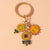 Cute Sweet Pastoral Leaf Sunflower Bee Alloy Keychain