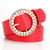 Cute Sweet Solid Color Pu Leather Alloy Plating Women's Leather Belts 1 Piece