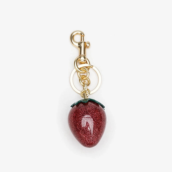 Cute Sweet Strawberry Alloy Resin Keychain