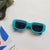 Cute Vacation Sweet Color Block Resin Square Full Frame Kids Sunglasses