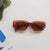 Cute Vacation Sweet Color Block Resin Square Full Frame Kids Sunglasses