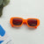 Cute Vacation Sweet Color Block Resin Square Full Frame Kids Sunglasses