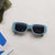 Cute Vacation Sweet Color Block Resin Square Full Frame Kids Sunglasses