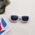 Cute Vacation Sweet Color Block Resin Square Full Frame Kids Sunglasses