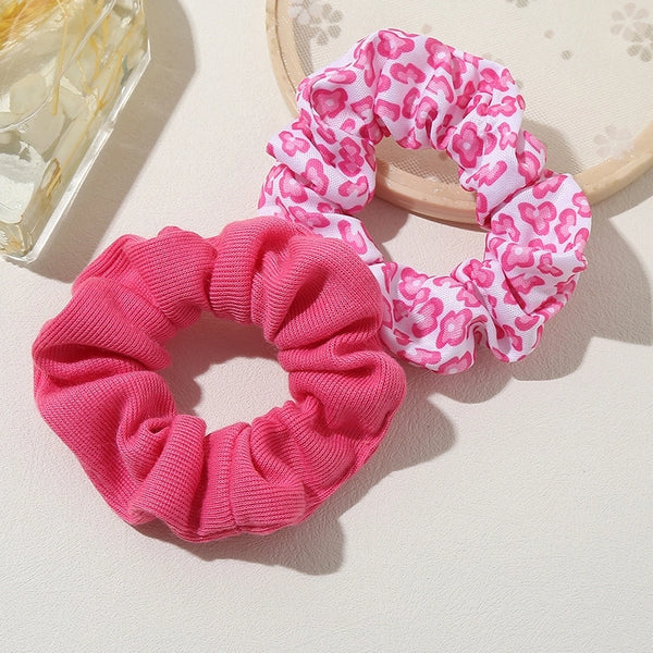 Cute Women's Heart Shape Flower Cloth Hair Tie