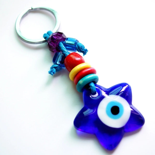 Devil's Eye Turkey Greek Glass Blue Eye Jewelry Keychain Pendant Palm And Star Shape