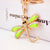 Dripping Craft Small Gift Green Dragonfly Keychain