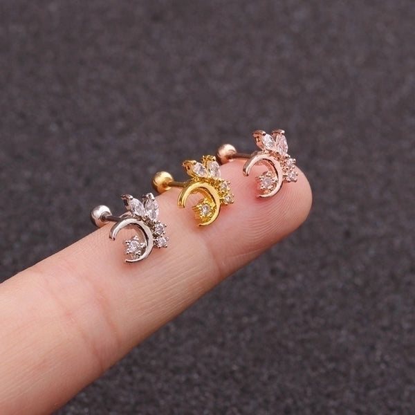 Ear Cartilage Rings & Studs Moon Copper