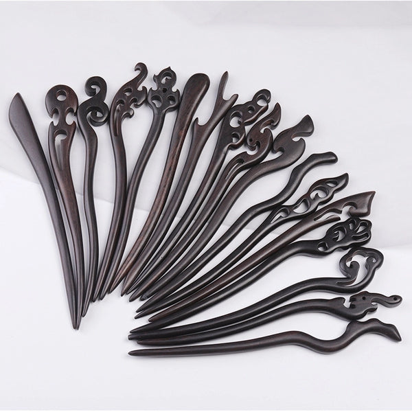 Ebony Hairpin Ancient Style Hair Accessories Hairpin Chopsticks Wholesale High-grade New Chinese Style Updo Wooden Hairpin Hanfu Headdress