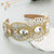 Elegant Baroque Style Flower Cloth Inlay Rhinestones Hair Band