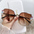 Elegant Basic Flower Ac Special-shaped Mirror Diamond Frameless Women's Sunglasses