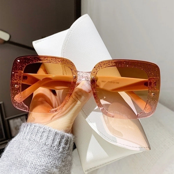 Elegant Basic Geometric Pc Square Half Frame Women's Sunglasses