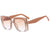 Elegant Basic Geometric Pc Square Half Frame Women's Sunglasses