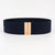 Elegant Basic Lady Square Alloy Elastic Band Plating Women's Woven Belts