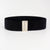 Elegant Basic Lady Square Alloy Elastic Band Plating Women's Woven Belts