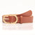 Elegant Basic Minimalist Solid Color Pu Leather Alloy Plating Women's Leather Belts