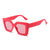 Elegant Basic Solid Color Pc Square Full Frame Women's Sunglasses