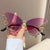 Elegant Butterfly Pc Butterfly Frame Diamond Frameless Women's Sunglasses