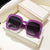 Elegant Classic Style Color Block Pc Square Full Frame Women's Sunglasses