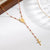 Elegant Classical Cross Virgin Mary Priest Stainless Steel Beaded Plating 18k Gold Plated Necklace