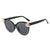 Elegant Color Block Pc Cat Eye Inlaid Pearls Inlaid Zircon Full Frame Women's Sunglasses