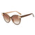 Elegant Color Block Pc Cat Eye Inlaid Pearls Inlaid Zircon Full Frame Women's Sunglasses