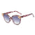 Elegant Color Block Pc Cat Eye Inlaid Pearls Inlaid Zircon Full Frame Women's Sunglasses