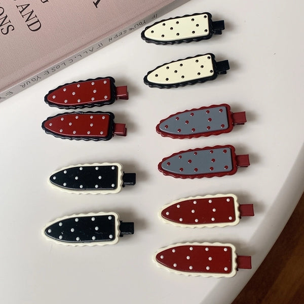 Elegant Cute Women's Color Block Polka Dots Metal Hair Clip