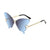 Elegant Fashion Butterfly Pc Butterfly Frame Frameless Women's Sunglasses