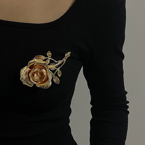 Elegant Flower Alloy Plating Women's Brooches