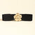 Elegant Flower Pu Leather Elastic Band Women's Leather Belts