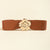 Elegant Flower Pu Leather Elastic Band Women's Leather Belts