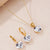 Elegant French Style Heart Shape Stainless Steel Plating Inlay Zircon Gold Plated Pendant Necklace