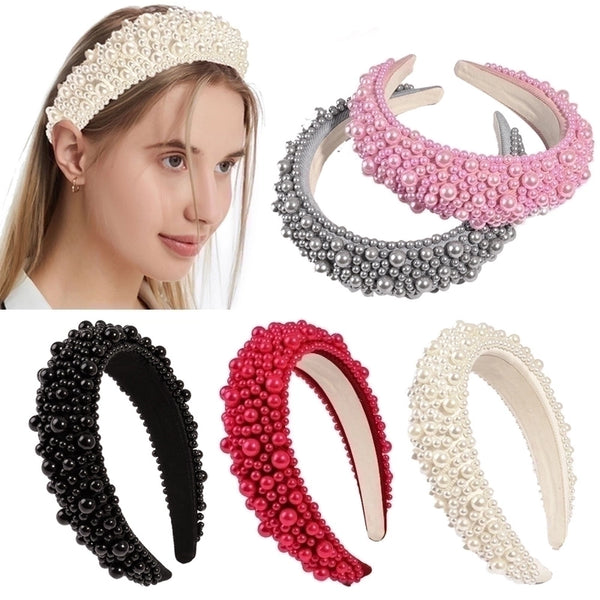 Elegant Geometric Imitation Pearl Sponge Hair Band 1 Piece