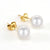 Elegant Geometric Stainless Steel Inlay Artificial Pearls Zircon Ear Studs 1 Pair